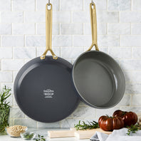 GP5 Colors Ceramic Nonstick 9.5" and 11" Frypan Set with Champagne Handles | Slate