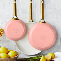 Reserve Ceramic Nonstick 8", 10" and 12" Frypan Set | Coral