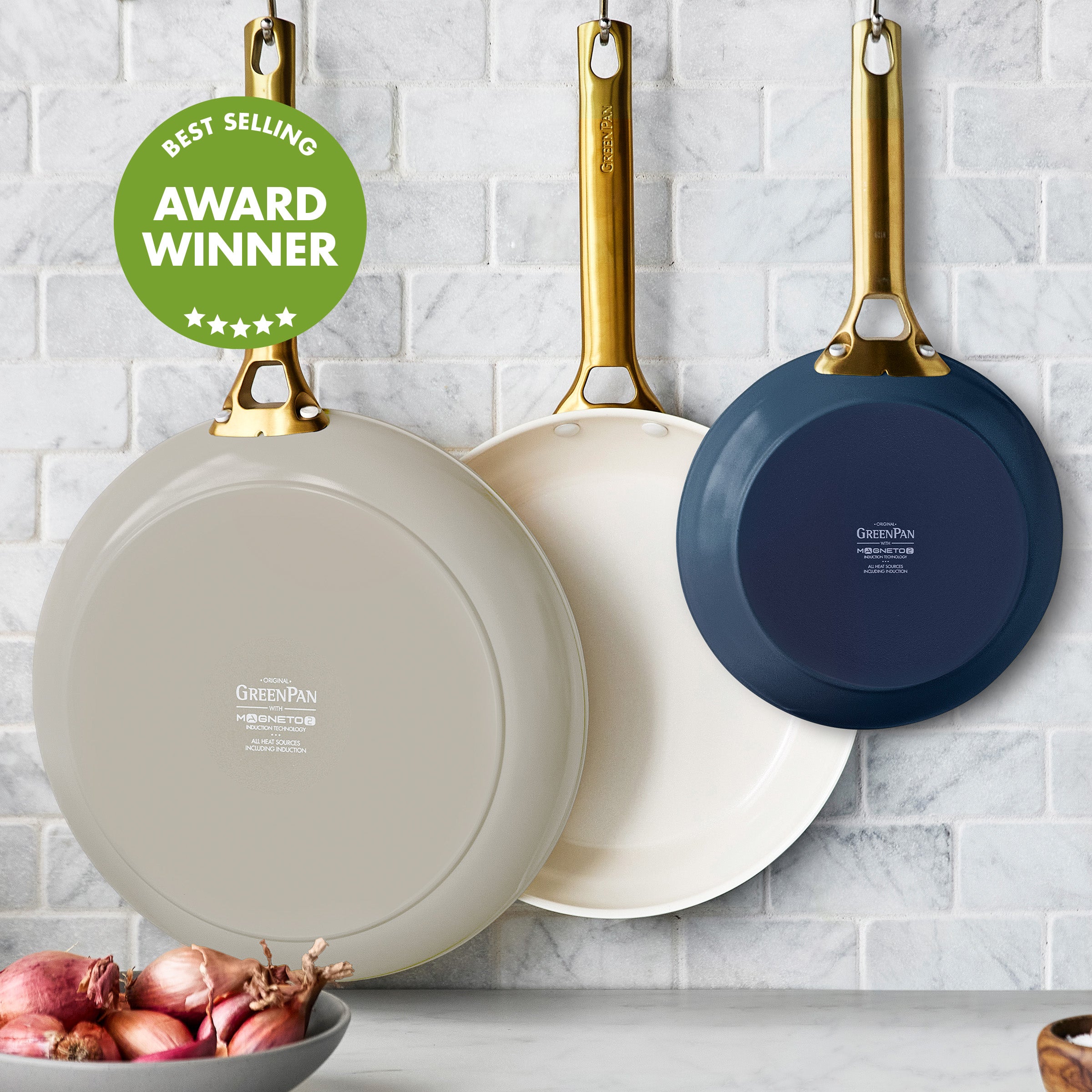 Reserve Ceramic Nonstick 8", 10" and 12" Frypan Set | Multicolor