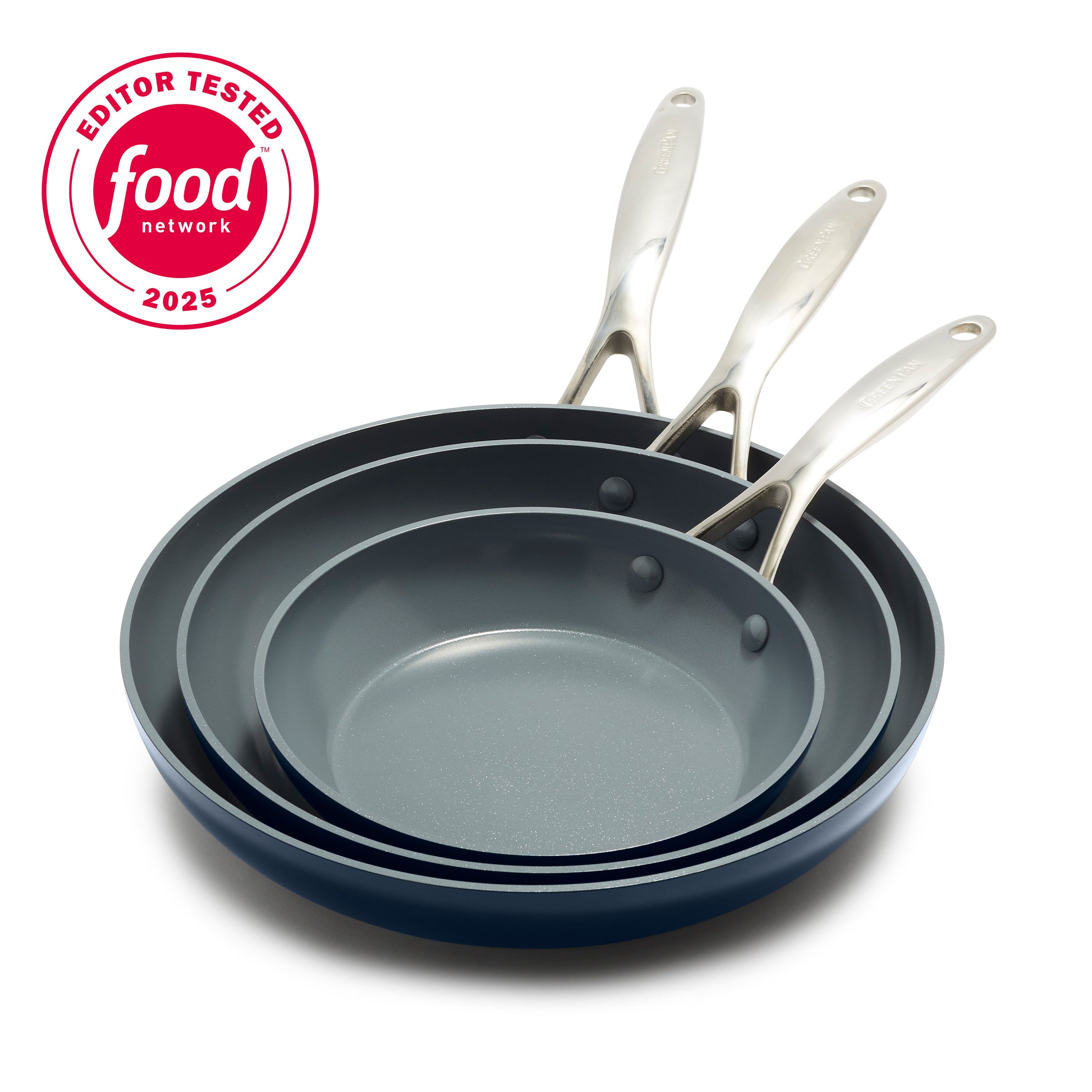 Valencia Pro Ceramic Nonstick 8", 9.5", and 11" Frypan Set | Twilight