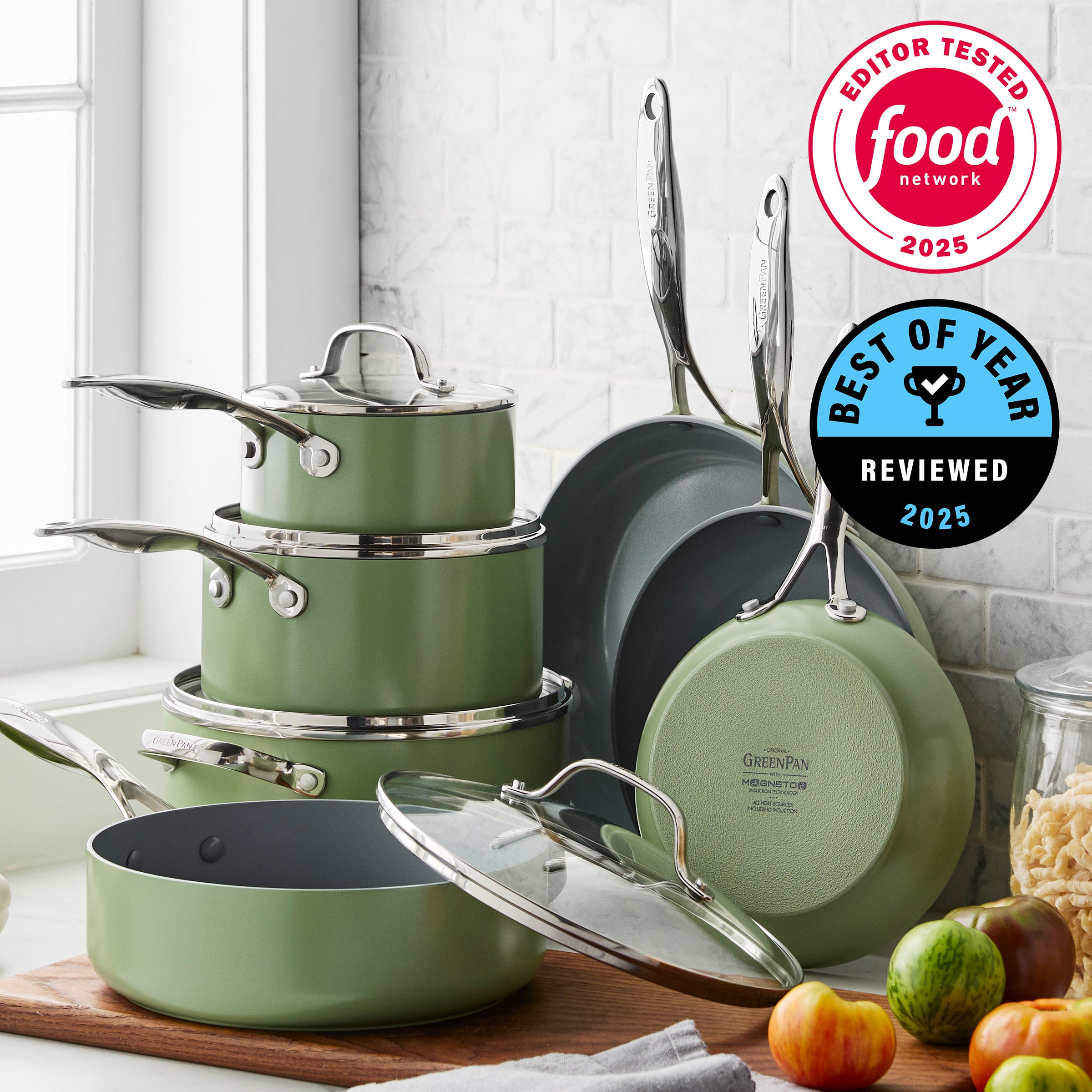 Valencia Pro Ceramic Nonstick 11Piece Cookware Set GreenPan