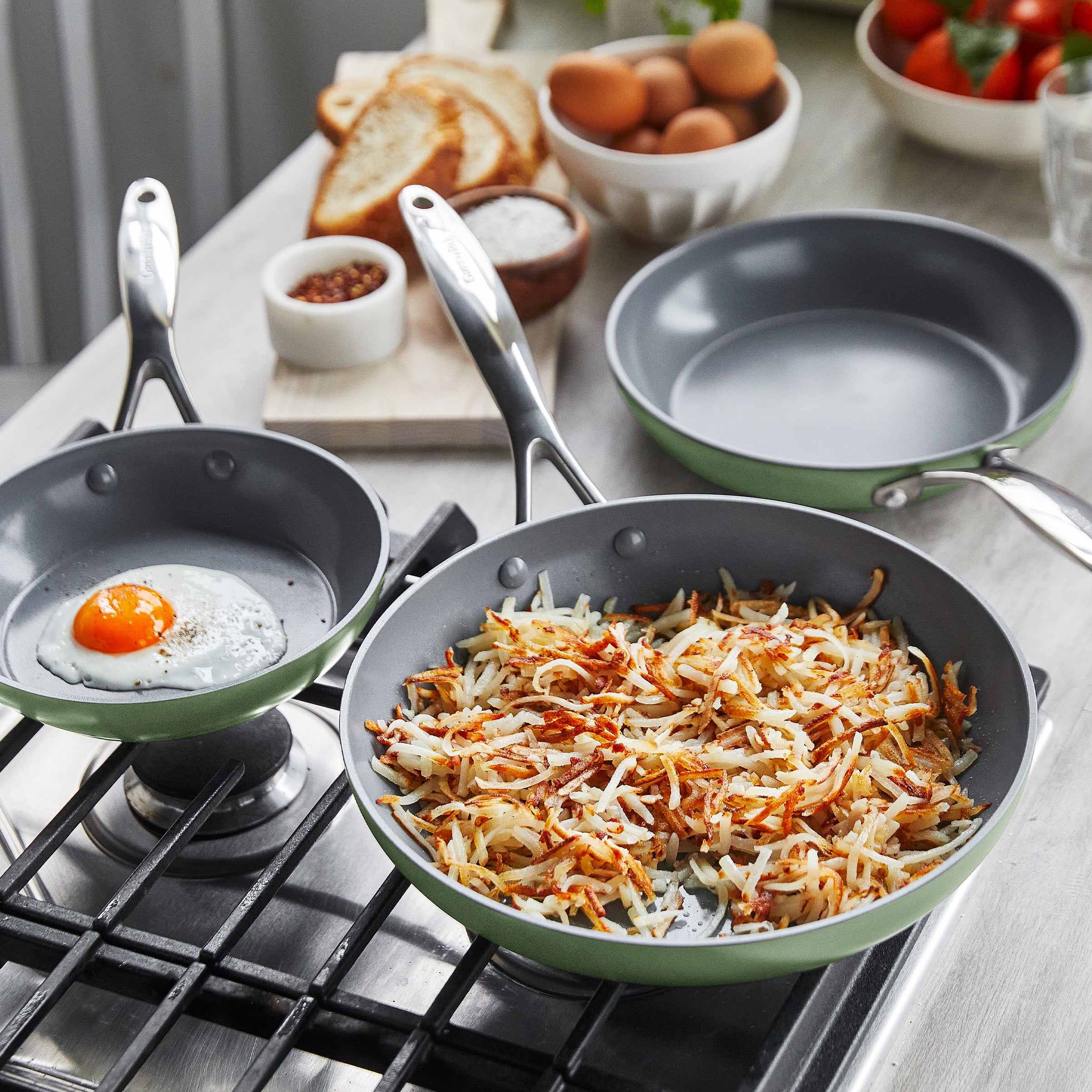 Valencia Pro Ceramic Nonstick 11-Piece Cookware Set | Sage