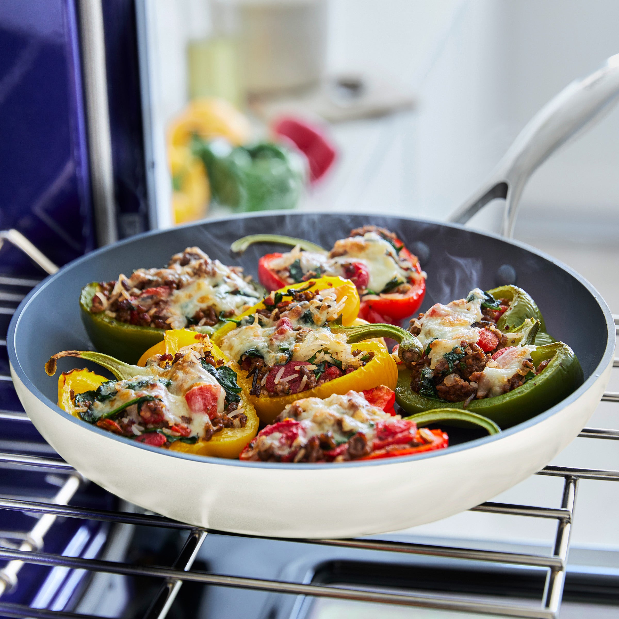 Valencia Pro Ceramic Nonstick 19-Piece Cookware Set | Cream