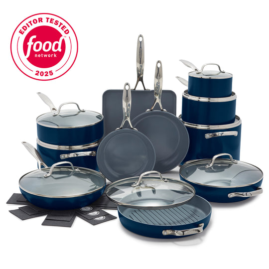 Valencia Pro Ceramic Nonstick 19-Piece Cookware Set | Twilight