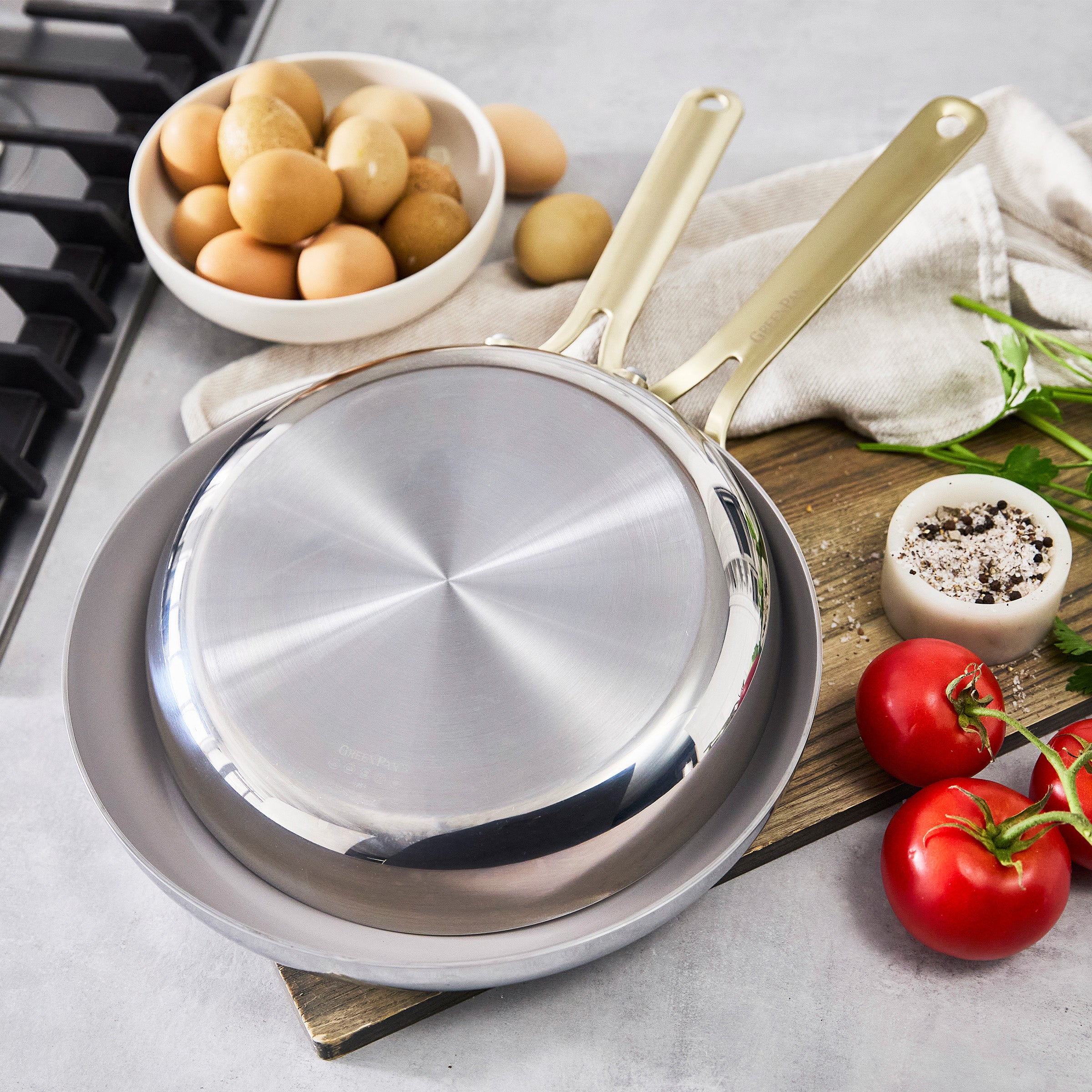 Nova Gallery Stainless Steel 10" and 12" Frypan Set