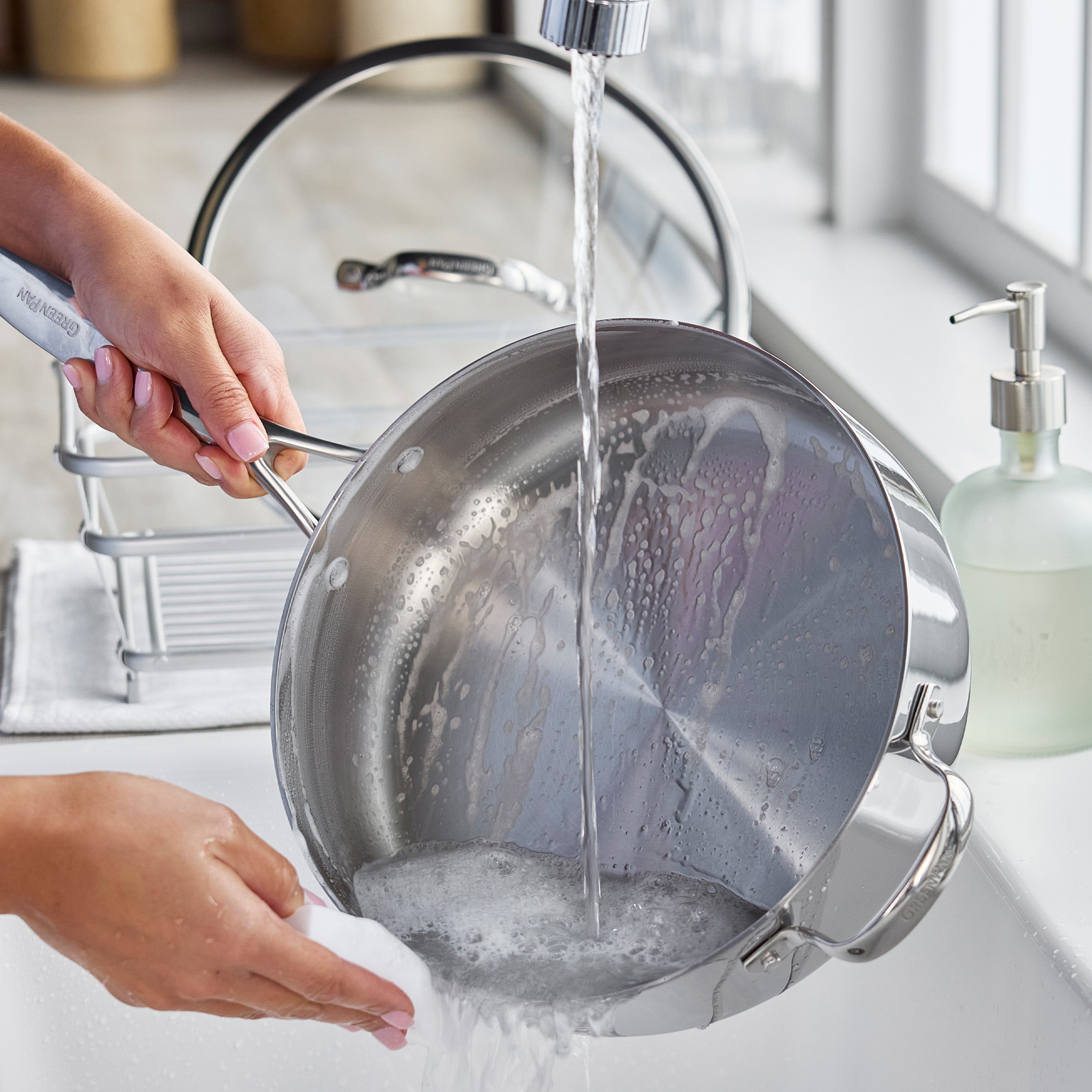 Valencia Pro Stainless Steel Uncoated 5-Quart Sauté Pan with Lid