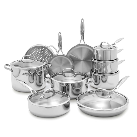 Valencia Pro Stainless Steel Uncoated 17-Piece Cookware Set