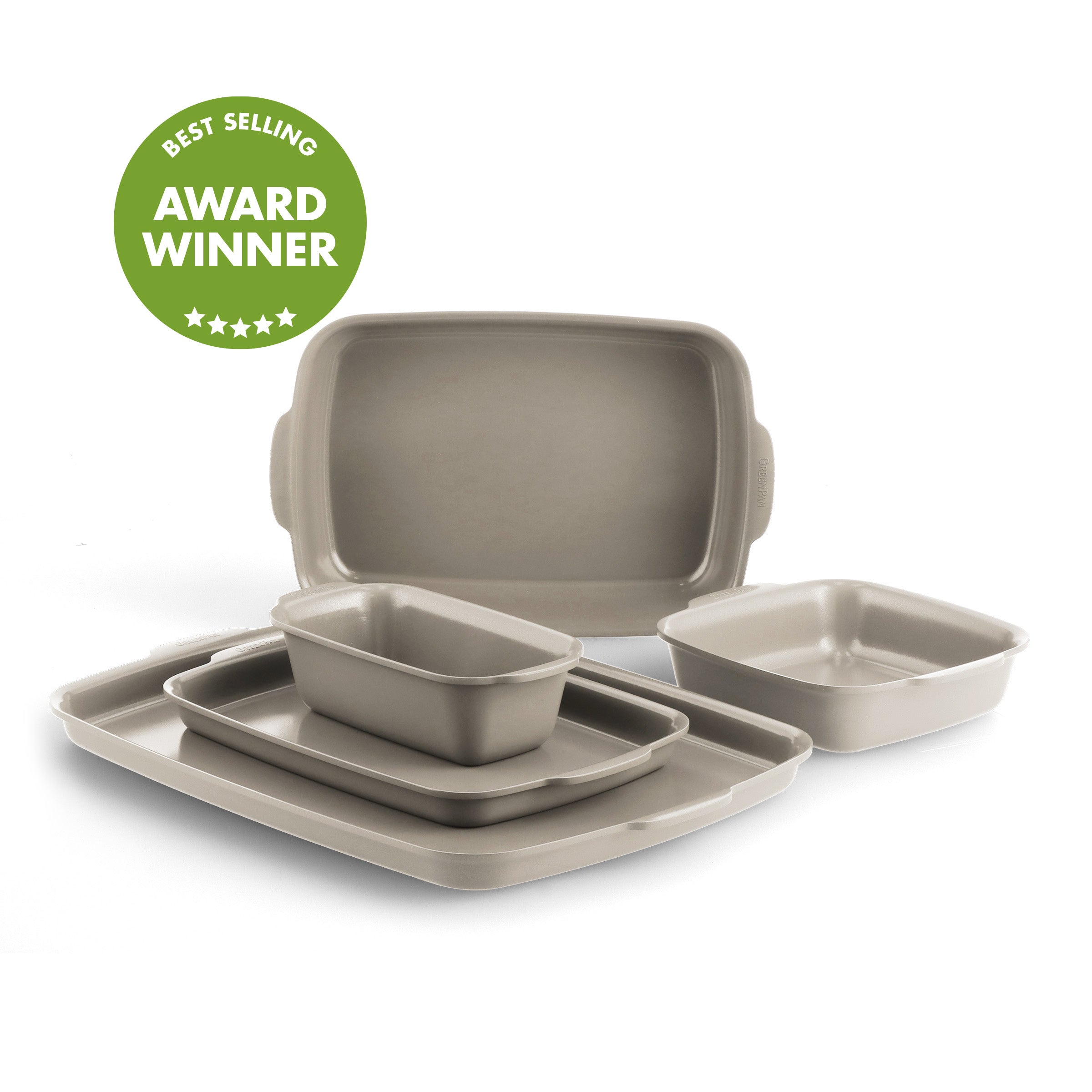 Premiere Ovenware Ceramic Nonstick 5-Piece Set | Taupe