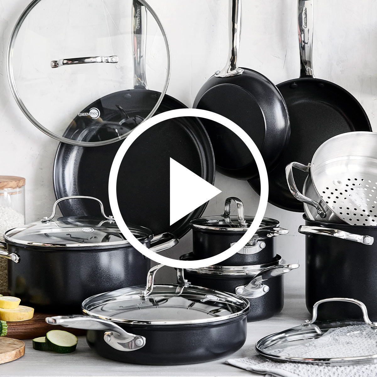 New Black Non Stick Aluminum Cookware Set Saucepan Frying Pan Dutch Oven W/  Lid