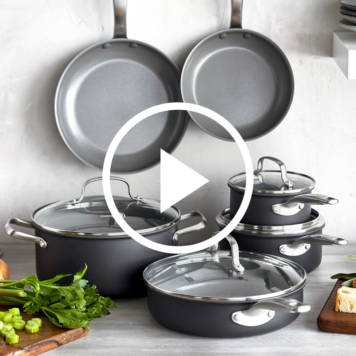 GreenPan Chatham Healthy Ceramic Nonstick 12 Piece Cookware Set & Reviews