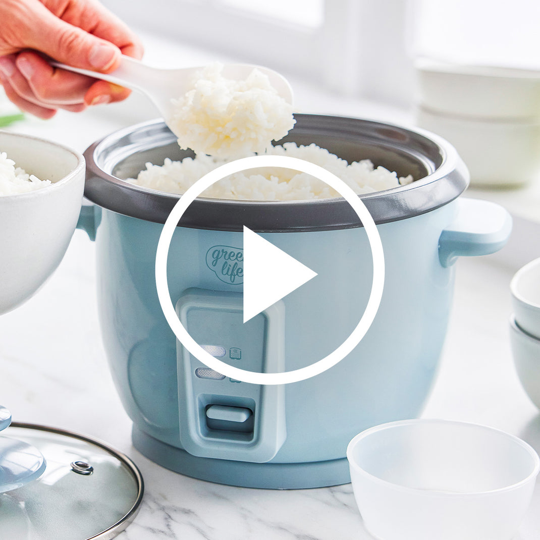 GreenLife 6-Cup Rice Cooker | Blue Haze | GreenPan