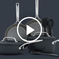 GP5 Colors Ceramic Nonstick 11-Piece Cookware Set with Mirror Handles | Slate