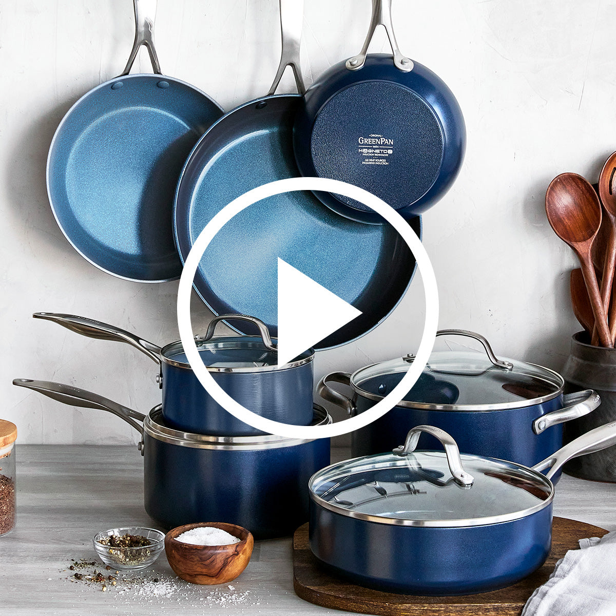 Blue Diamond Green Diamond 12-Piece Cookware Set Ceramic Nonstick Pots Pans  New