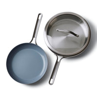Five Two by GreenPan 10" Ceramic Nonstick and 12" Frypan Set with Lid