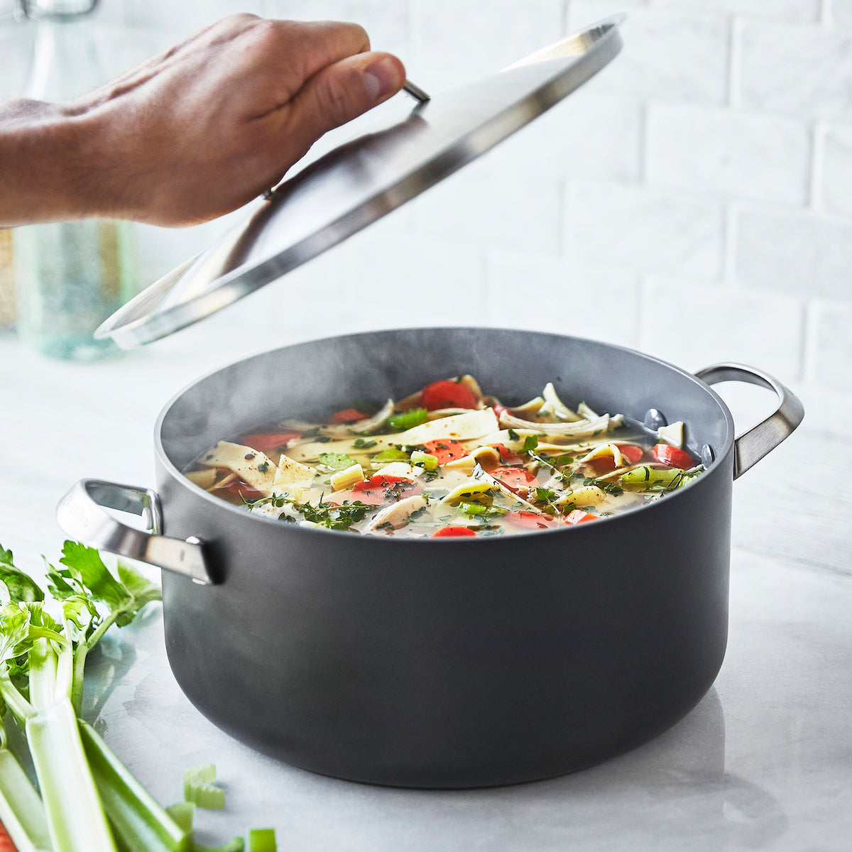 Safe-T-Grip 9 and 11 Ceramic Nonstick Fry Pans with Lids