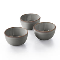 Keltum Glazed Stoneware 4" Bowls, Set of 3 | Brown