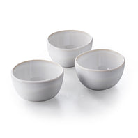 Keltum Glazed Stoneware 4" Bowls, Set of 3 | White