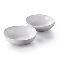 Keltum Glazed Stoneware 6" Serving Bowls, Set of 2 | White