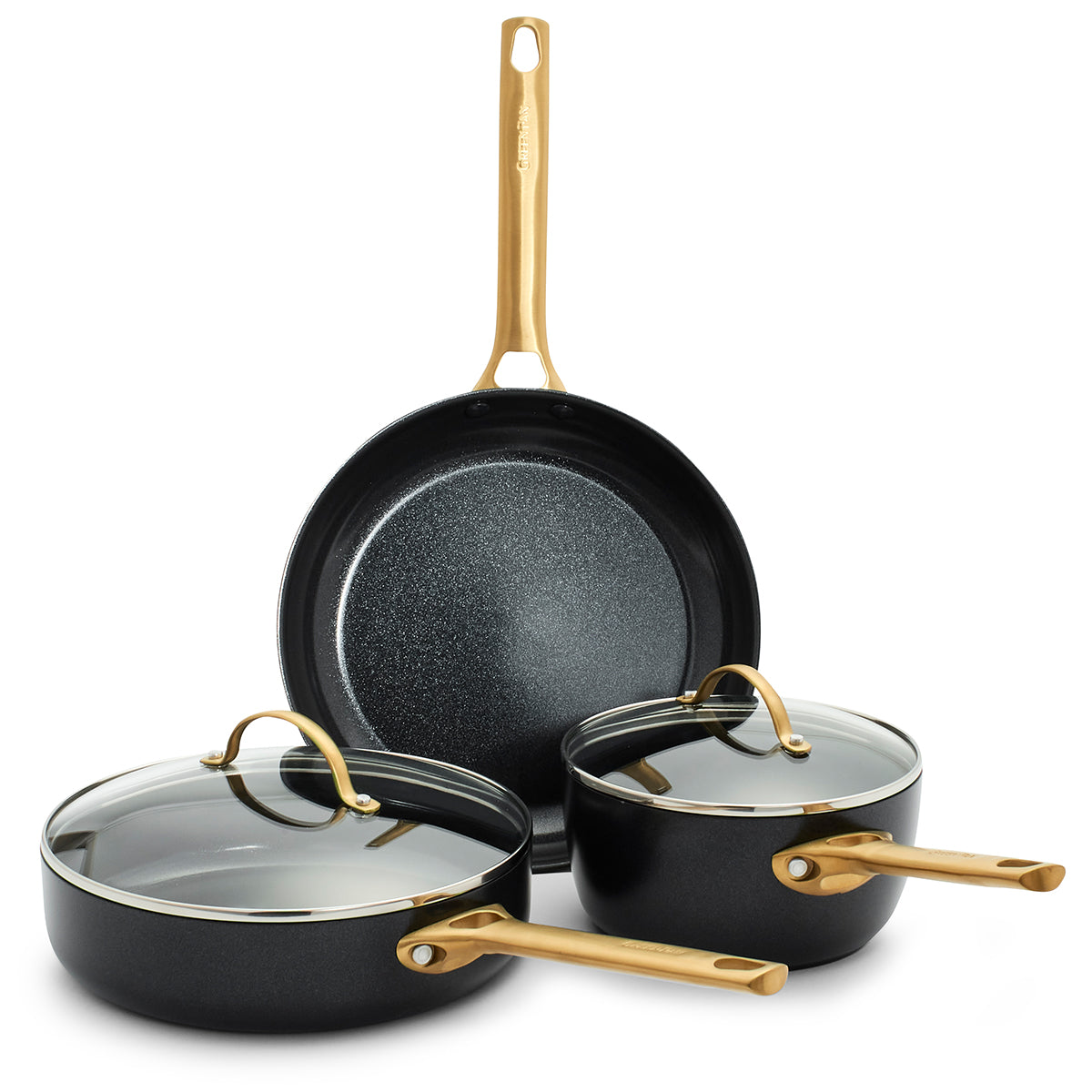 5Piece Ceramic Cookware Set-Non-Stick Frying Pots and Pans with