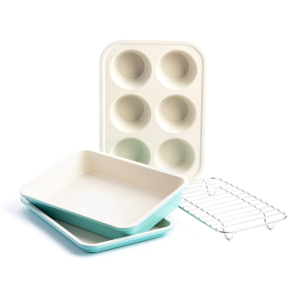 GreenLife Ceramic Nonstick 4-Piece Bakeware Set | Turquoise