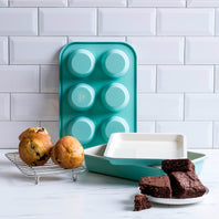 GreenLife Ceramic Nonstick 4-Piece Bakeware Set | Turquoise