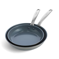 Treviso Ceramic Nonstick Stainless Steel 9.5" and 11" Frypan Set