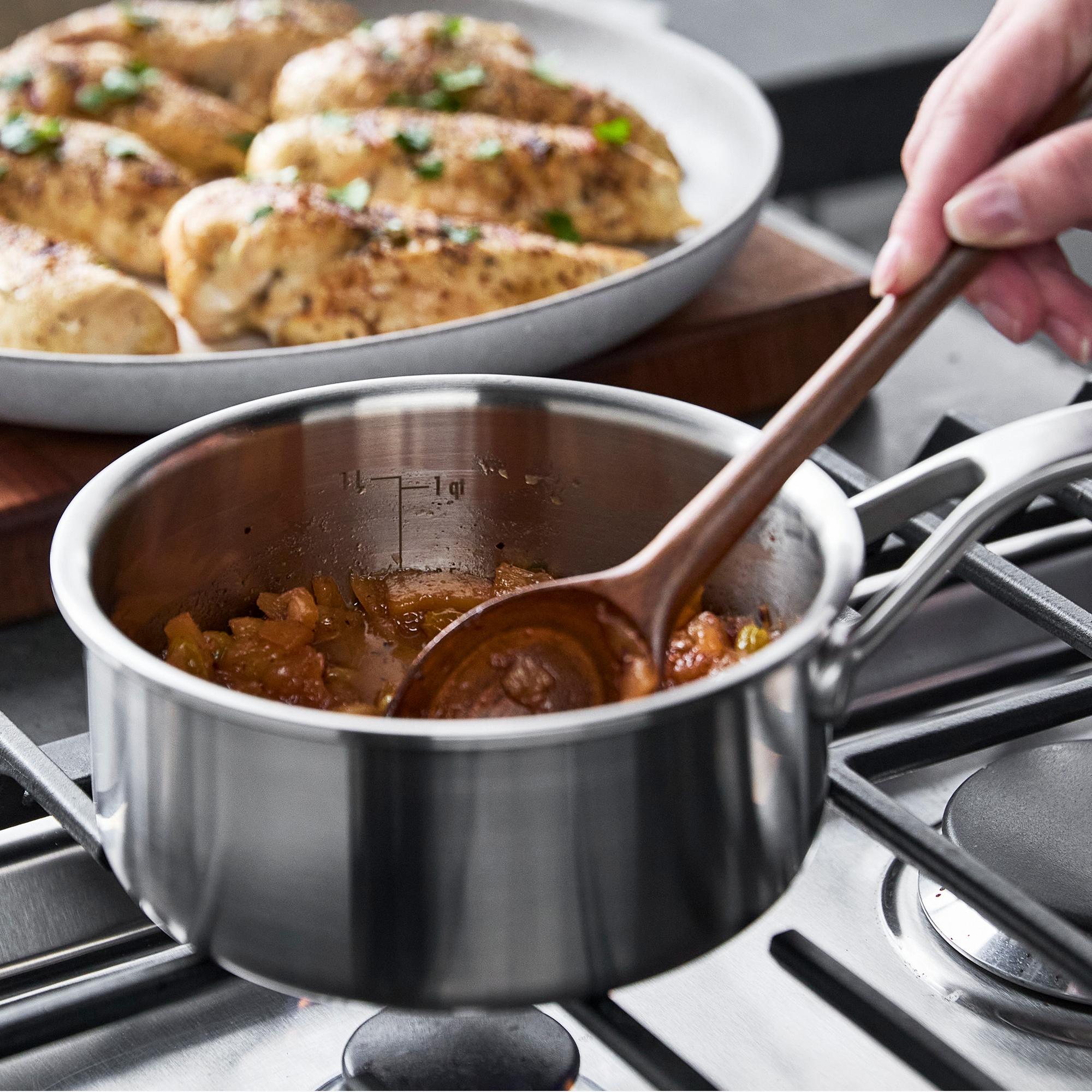 ALL-CLAD 1.5 QT SAUCEPAN WITH LID, D5 STAINLESS STEEL 5-PLY BONDED