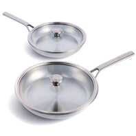 Merten & Storck Stainless Steel 10" and 12" Frypan Set with Lids