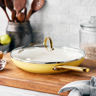 Reserve Ceramic Nonstick 12" Frypan with Helper Handle and Lid | Sunrise