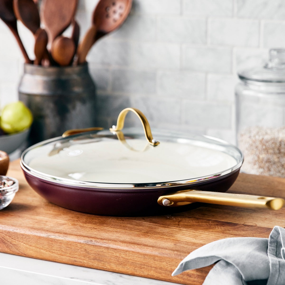 Reserve Ceramic Nonstick 12 Frypan with Helper Handle and Lid