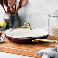 Reserve Ceramic Nonstick 12" Frypan with Helper Handle and Lid | Merlot