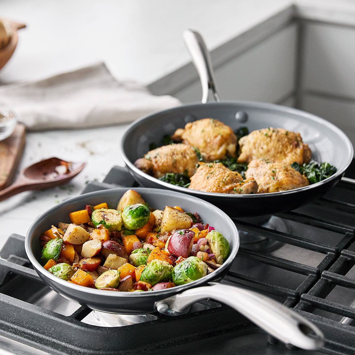 Southern Living by GreenPan Ceramic Nonstick Tri-ply Stainless Steel  12-Piece Cookware Set
