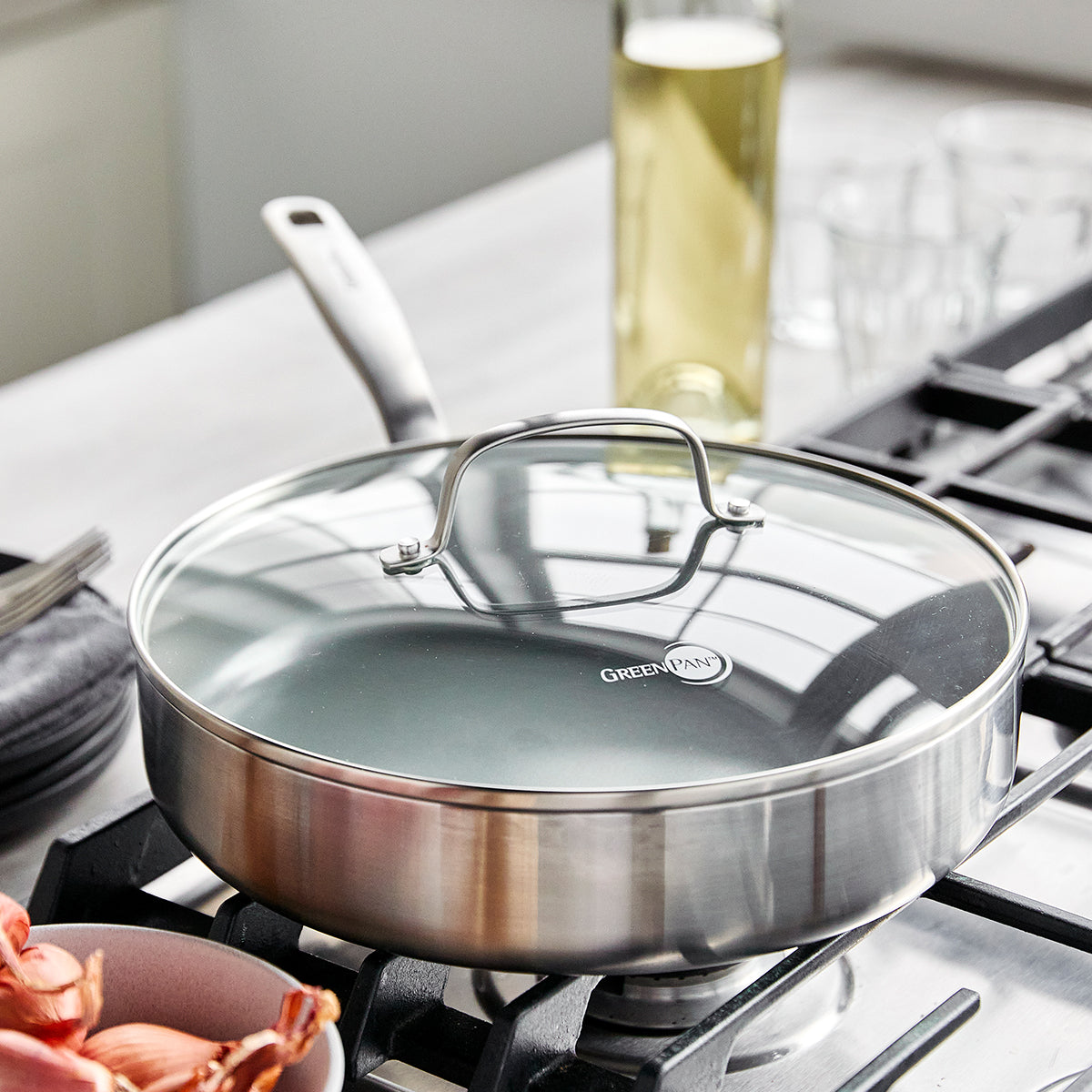 Chatham Stainless 3.75-Quart Sauté Pan with Lid | © GreenPan