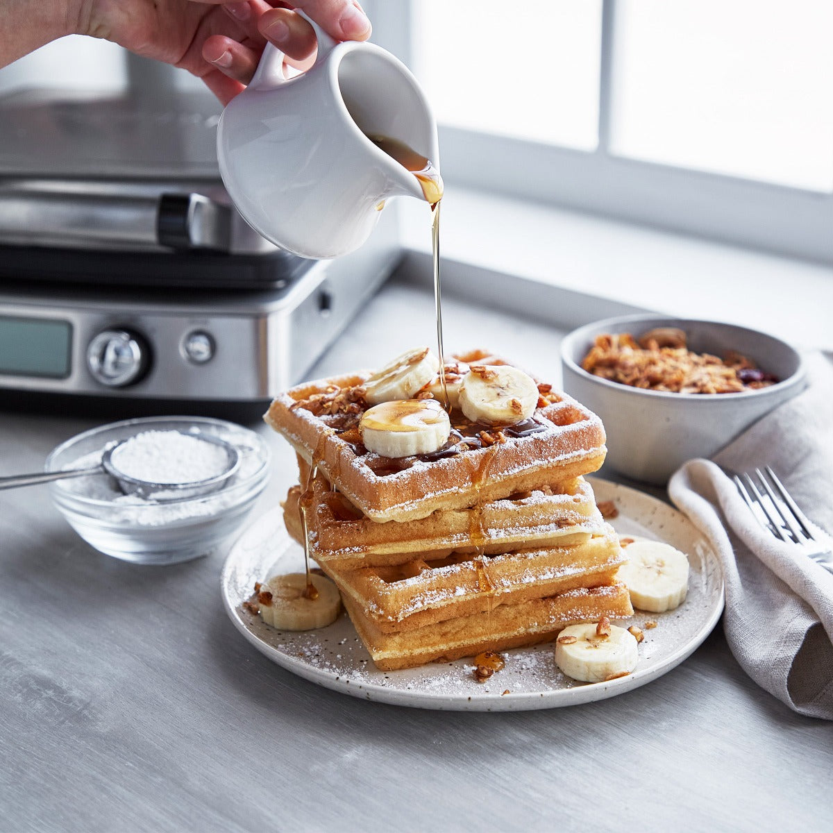 GreenPan Elite Ceramic Nonstick 4-Square Waffle Maker — Las Cosas Kitchen  Shoppe