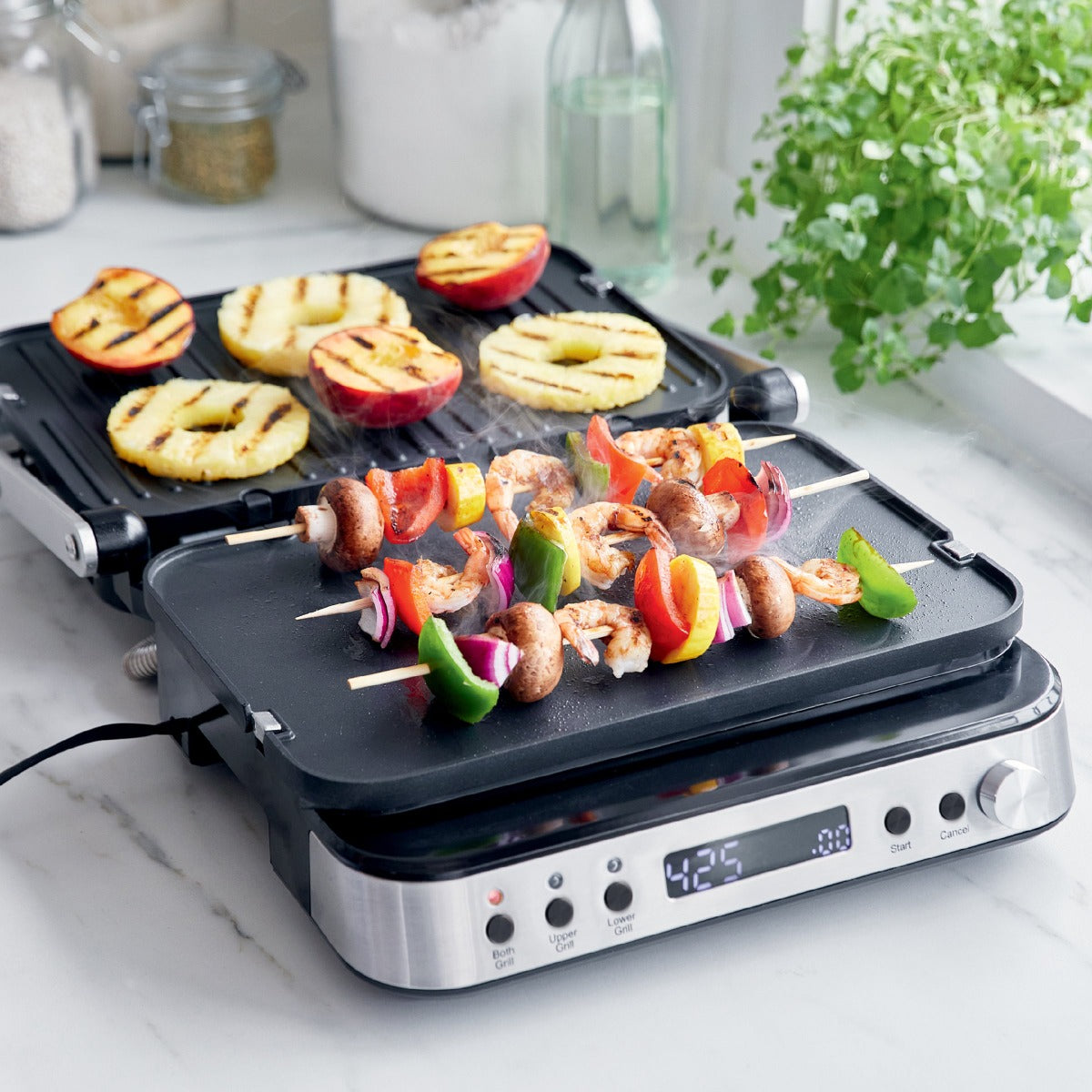Electric Griddle with Removable Handles BBQ Grill Pan Indoor