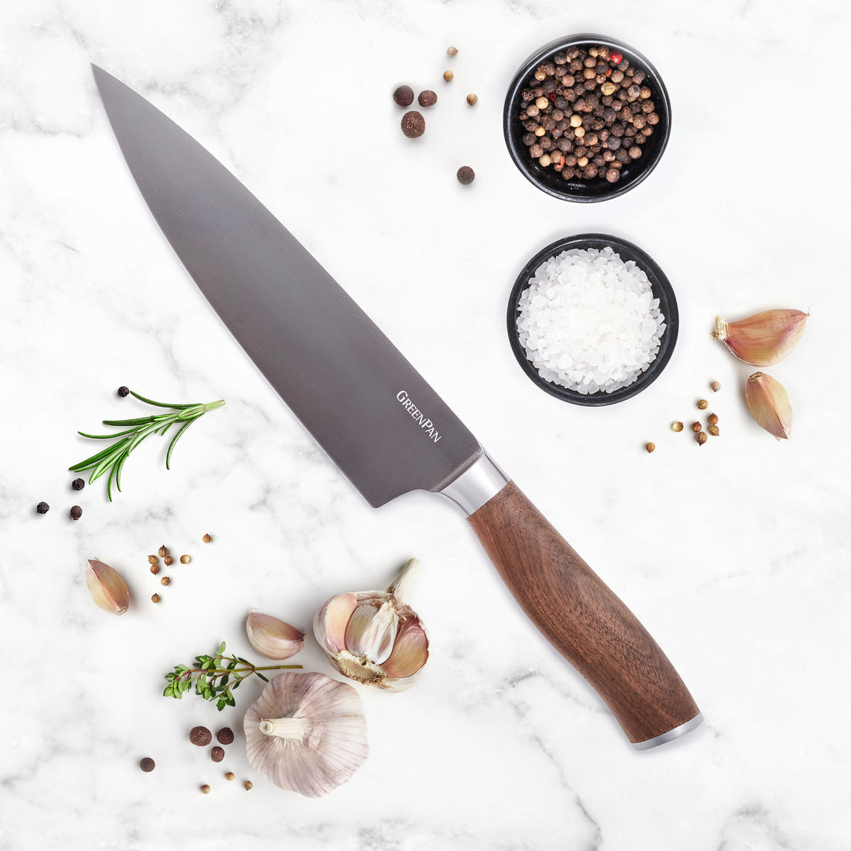 Premiere Titanium Cutlery 8 Chef's Knife with Walnut Handle