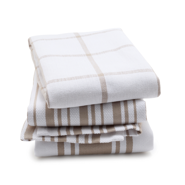 3-Piece Organic Cotton Kitchen Towel Set, Taupe