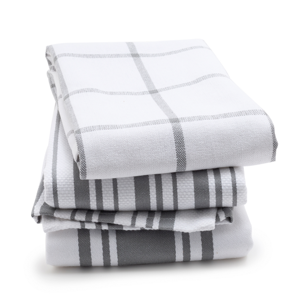 Broyhill Gray Plaid 3-Piece Kitchen Towel Set