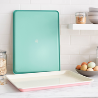 GreenLife Ceramic Nonstick 18" x 13" Cookie Sheet Set | Turquoise and Pink