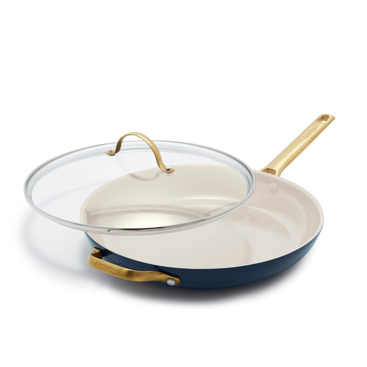 Blue Diamond Ceramic Non-Stick Covered Skillet with Lid 12in
