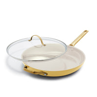 Reserve Ceramic Nonstick 12" Frypan with Helper Handle and Lid | Sunrise