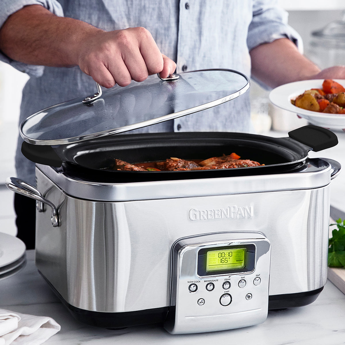 GreenPan™ Premiere Stainless-Steel Slow Cooker + The Slow Way To