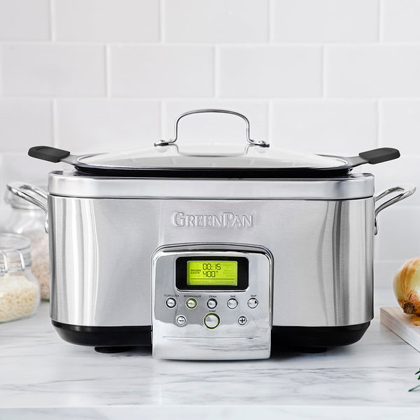 Premiere 6Quart Slow Cooker Stainless Steel © GreenPan Official Store