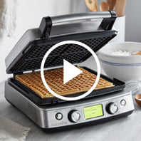 Elite Ceramic Nonstick 4-Square Waffle Maker | Premiere Stainless Steel