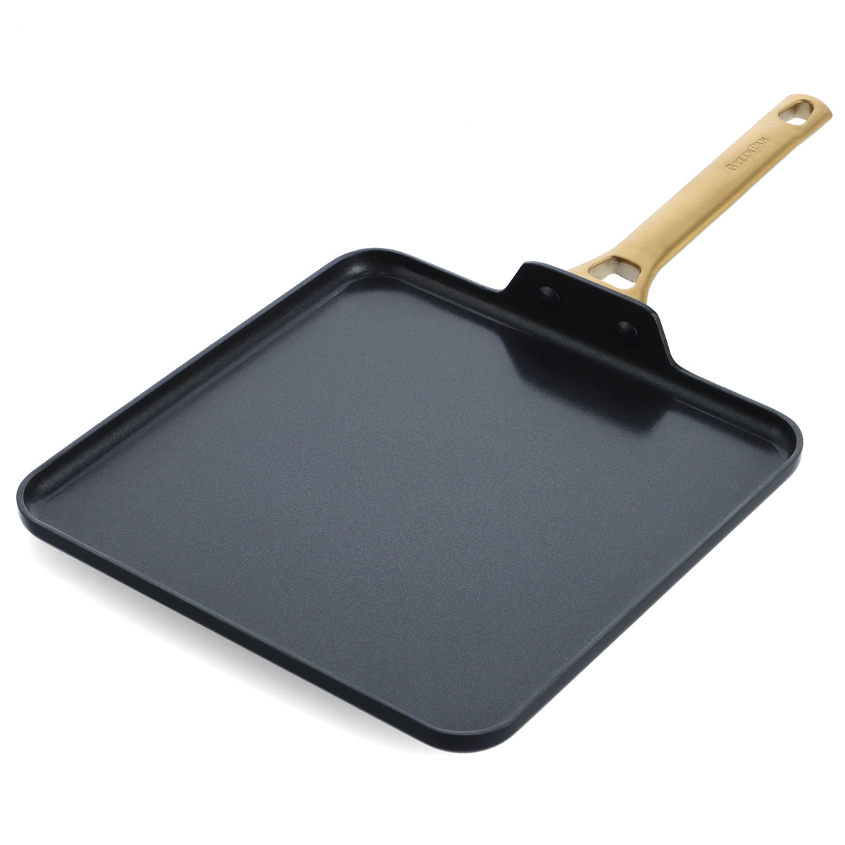 GreenPan 12 Round Ribbed Non-Stick Skillet Griddle Frying Pan W/ Glass Lid  NEW