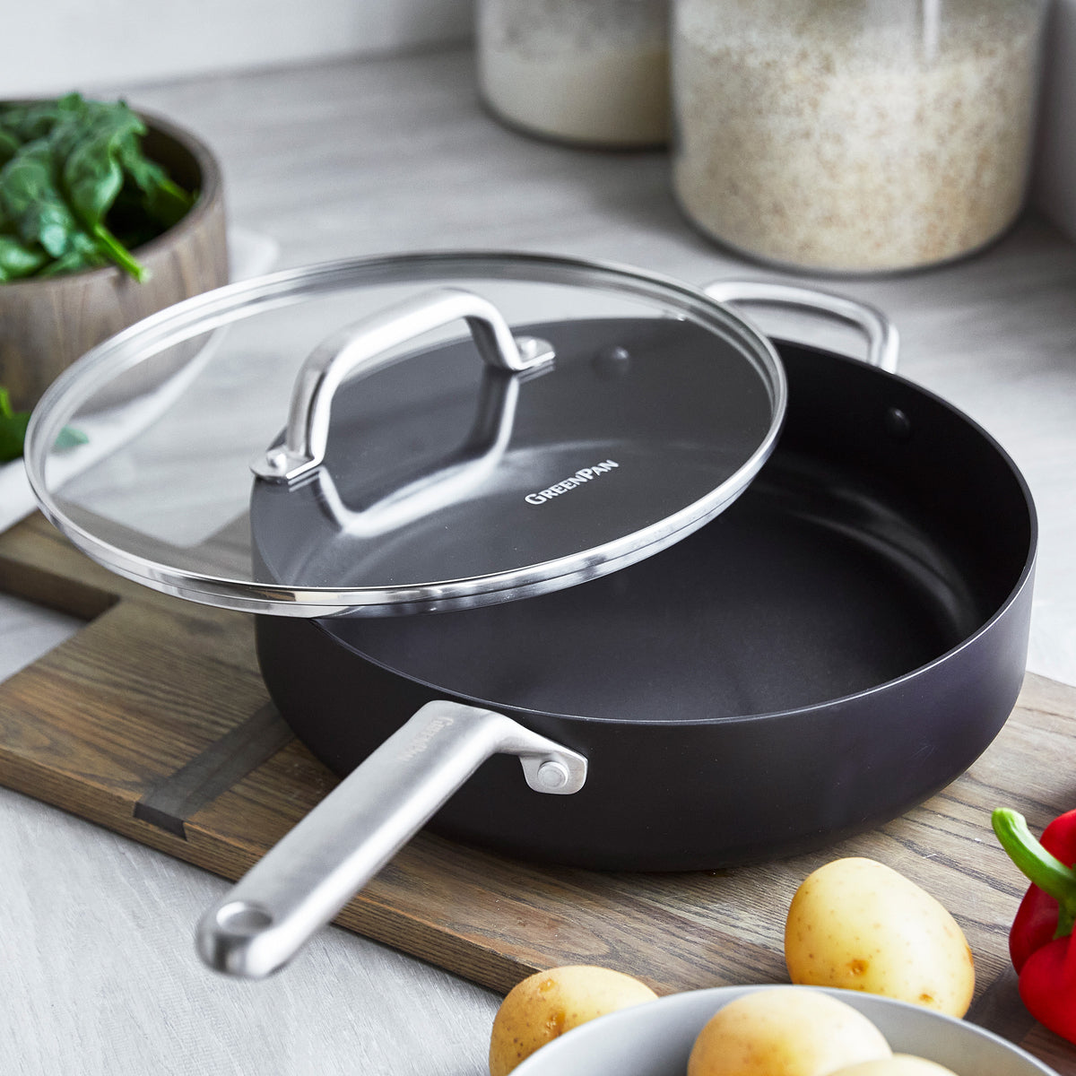 Omega Ceramic Nonstick 9.5 and 11 Frypan Set