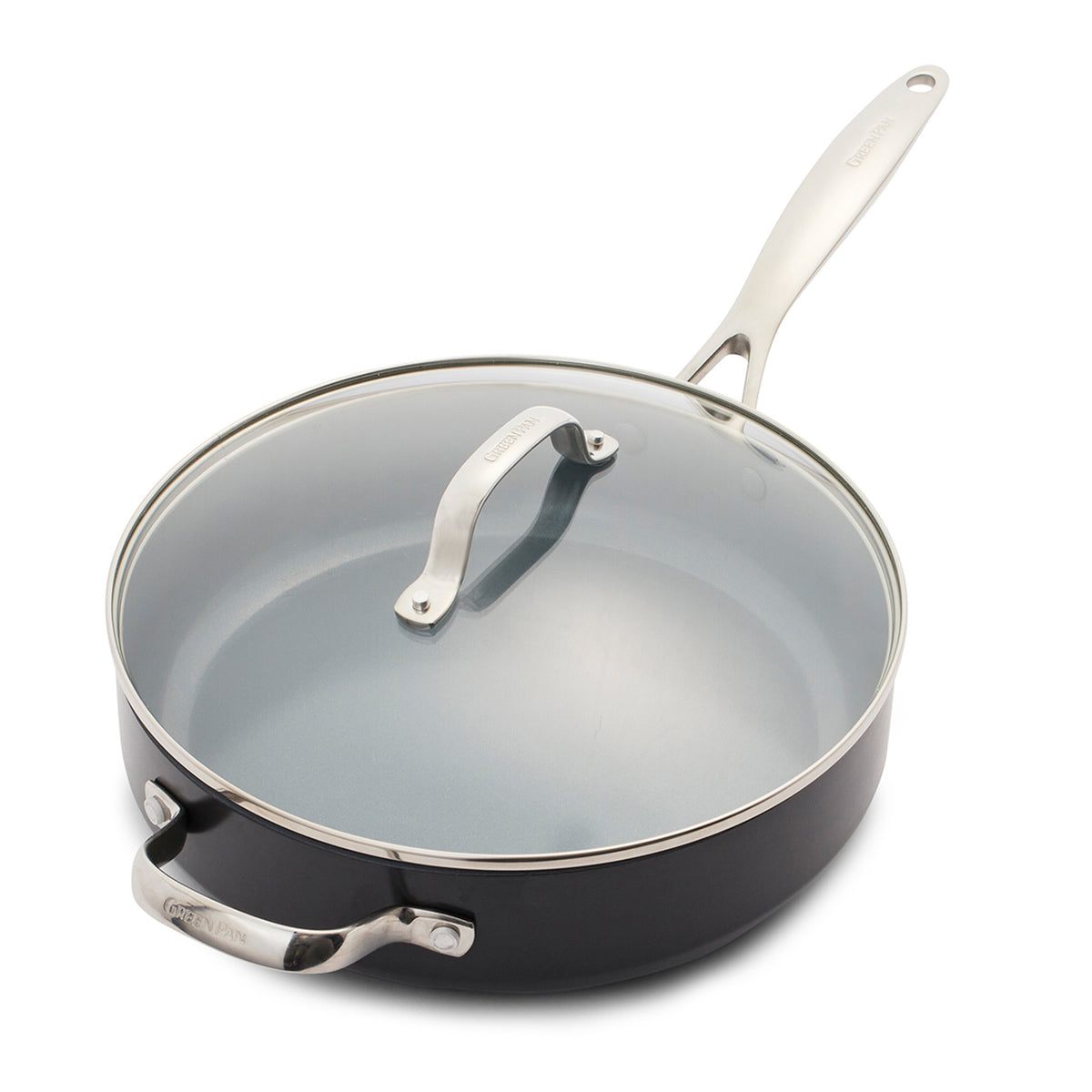 Greenpan Venice Pro Collection Saute Pan with Lid, 5.1 Quart
