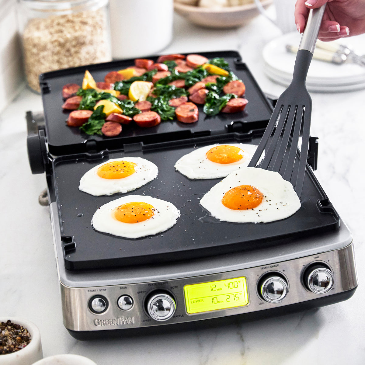 Elite Multi Grill, Griddle & Waffle Maker | Premiere Stainless Steel | ©  GreenPan Official Store