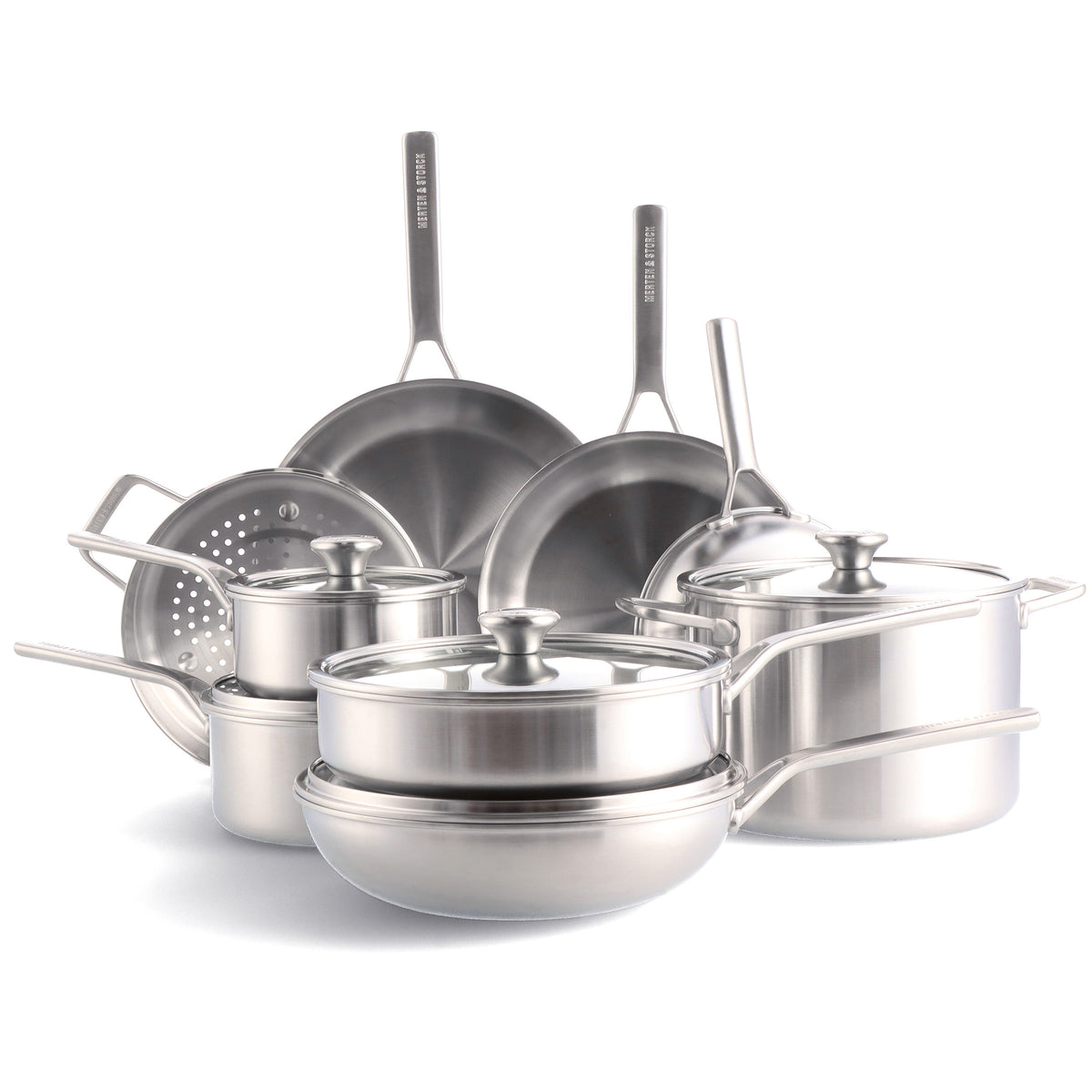  imarku Stainless Steel Pots and Pans Set, 14-Piece Tri