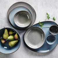 Keltum Glazed Stoneware 11" Dinner Plates, Set of 2 | Blue